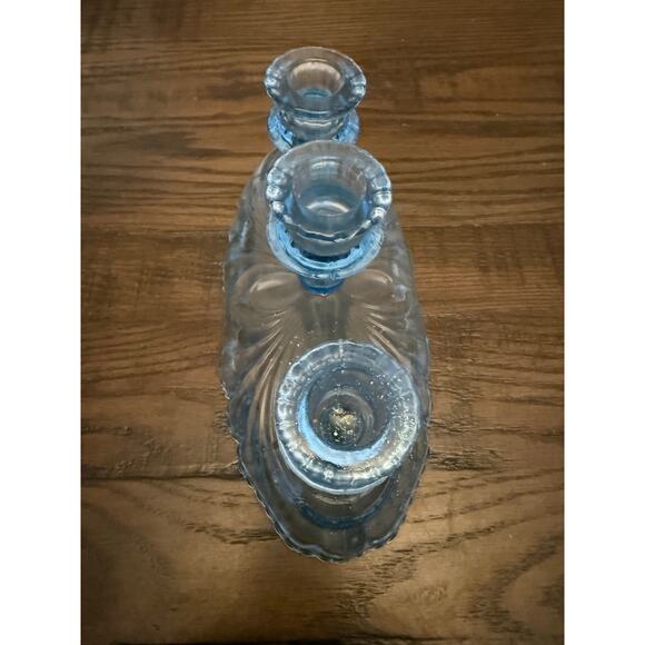 CandleStick Holder - Blue Oval Caprice - 3-Lite Cambridge Caprice - Picture 7 of 10